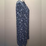 Chelsea & Theodore Navy Floral Long Sleeve Dress Blue Size L Photo 5