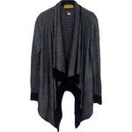 St. John  Navy Chevron Print Drape Front Wool Blend Cardigan Old Money Capsule L Photo 1