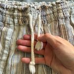 Women's Striped Linen Cotton‎ Shorts Multicolor Size XL Tan Photo 2