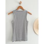 J Crew Factory | NWT | Striped ribbed tank top White Black | Sz S Photo 6