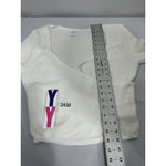 Hollister Womans Holister Large White Pullover Criss-cross Cropped Sweater V Neck Photo 4