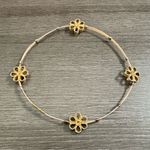 Dainty Pink Crystal Flower Bracelet Bangle Photo 1