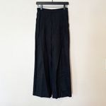 Madewell  Pants‎ Womens Pull-On Straight Drapey Twill Linen Blend Black XXS NEW Photo 2