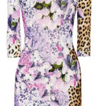 Just Cavalli Roberto Cavalli Y2k Mini Dress Size XL Animal Print Floral 90s Euro Photo 0