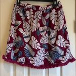 Skies Are Blue  | Maroon & White Hawaiian Print Skirt Lined Size Large w/ Pockets Photo 5