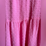CeCe NWT  Clip Dot Ruffle Long Sleeve Shift Dress in Pink Begonia Photo 6