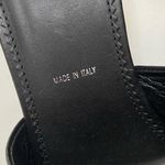 Amalfi Black Italian Leather Fringe Slip On Heel Size 9 Photo 4