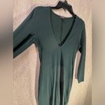 EXPRESS  long sleeve bodycon dress- dark green size medium Photo 3