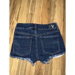 American Eagle Denim Shorts Womens Sz 4 High Rise Shortie Dark Wash Stretch Blue Photo 4