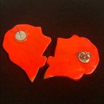 Red Floral wooden holiday earrings Photo 1