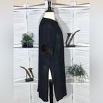 Vintage 50s 60s Black Long Coat Fur Cuffs 3/4 Sleeves XL Photo 6