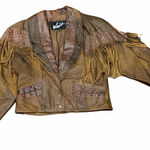 ๐ค Vintage Winlit Brown Genuine Leather Western Fringe Jacket | Size M ๐ค Size M Photo 0