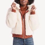 BLANK NYC Faux Shearling Crop Jacket Small Marshmellow Brown Photo 0
