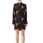 Diane Von Furstenberg  Womens Aurora Silk Shirt Dress Phoenix Bird Print Size Med Photo 0