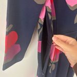 Boden Irene Ponte Dress Navy Blue Pink Red Floral Knee Length 3/4 Sleeve Preppy Photo 6