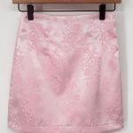 Princess Polly Light Pink Floral Blossom Satin Mini Skirt Size 0 Photo 0