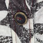 HD in Paris  Black White Tropical Floral Linen Top Size 4 Anthropologie Linen Top Photo 3