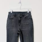 American Eagle [ Outfitters] Washed Black High Rise Tapered Stretch Mom Jeans 6 Photo 2