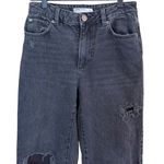 Garage  Women’s Juniors Sz 3 Wide Leg Jeans Black Distressed Cotton Photo 1