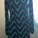 INC Womens Green/Black Long Sleeve V Neck Mini Sheath Dress Photo 0