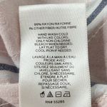 EXPRESS Striped Pull Over Long Sleeve Shirt, Pink, Silver, Navy, White, Medium Photo 5