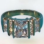 Vintage FAS Yellow Gold & CZ’s Cocktail Ring Stamped Size 8 Photo 0