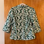 Talbots  Flower Faux Wrap Zip Shirt Top Green White Floral NWOT Size 10 Photo 11