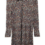 Boden Paisley Print Collared Pockets Long Sleeve Shirt Dress Women US 4 UK 8 Blue Photo 0