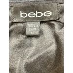 Bebe  Black Satin Panel Bodycon Mini Dress with Embellished Halter Neck – Size M Photo 3