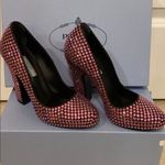 Prada New In Box Pink Crystal Round Toe Pumps Sz 7 Photo 4