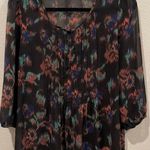Urban Outfitters KIMCHI BLUE Black Multicolor 3/4 Sleeve Sheer Blouse Photo 0