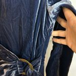 Maeve  Blue Velvet Belted Wrap Shirt Dress Photo 8