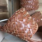 Madewell  Brown Leather Woven Slide Sandals with Block Heels, size 8 Photo 3