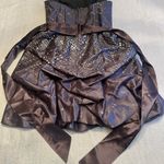 Jessica McClintock Vintage 80s  Gunne Sax Prom Dress Strapless Metallic Gray sz3 Photo 7