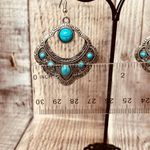 New Fashion Jewelry Southwest Faux Turquoise Statement Necklace, Earrings & Bracelet Set Blue Photo 10