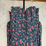 Free People  Flower Fields Mini Dress‎ Green Pink Floral Print Size Medium Photo 4