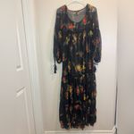 Forever 21 Forever 21 Sheer Floral Chiffon Tiered Lace Maxi Dress Size S Photo 9