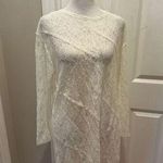 Sandro  Paris Women's White Lace Long Sleeve Dress Size M Photo 0