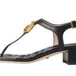 Gucci Double G Thong Sandal Nappa Black Photo 1