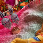 Sparkly AD Navy & Silver Jhumka Photo 2