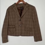 New York & Company Brown Plaid Blazer Pant Suit Set Size 12 / 10 Photo 1