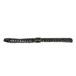 Womens Black Plated Metal Base Stretch Polyester Belt Silver Buckle ML Photo 1