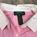 Ralph Lauren  pink pinstripe contrast collared button down shirt blouse Photo 2