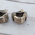 Vintage Clip On Earrings Chunky Industrial Hoops Photo 5