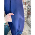 dress high neck long sleeve beaded blue knee length blue Size M Photo 3