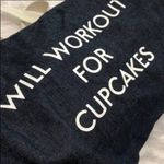 Anthropologie PRIVATE PARTY Will Workout For Cupcakes Denim Gym Duffle Bag Travel Purse Photo 7