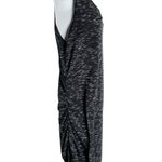 Liz Lange  Maternity Knit Midi Dress M Marled Black Sleeveless Ruched Scoop Neck Photo 2