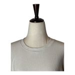 Abercrombie & Fitch  Shirt Women Medium Beige Ribbed Knit Cropped Long Sleeve Tee Photo 2