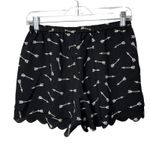 Anthropologie Eloise Shorts Womens Small Black White Arrow Print Fun Novelty Photo 1