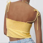 ZARA NWT  Yellow Dot Crop Top Sz S Photo 2